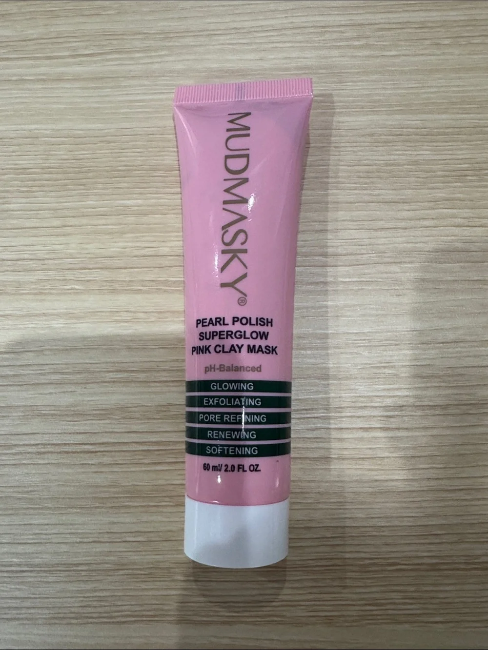 MUDMASKY Pearl Polish Superglow Pink Clay Mask - Soft Pink